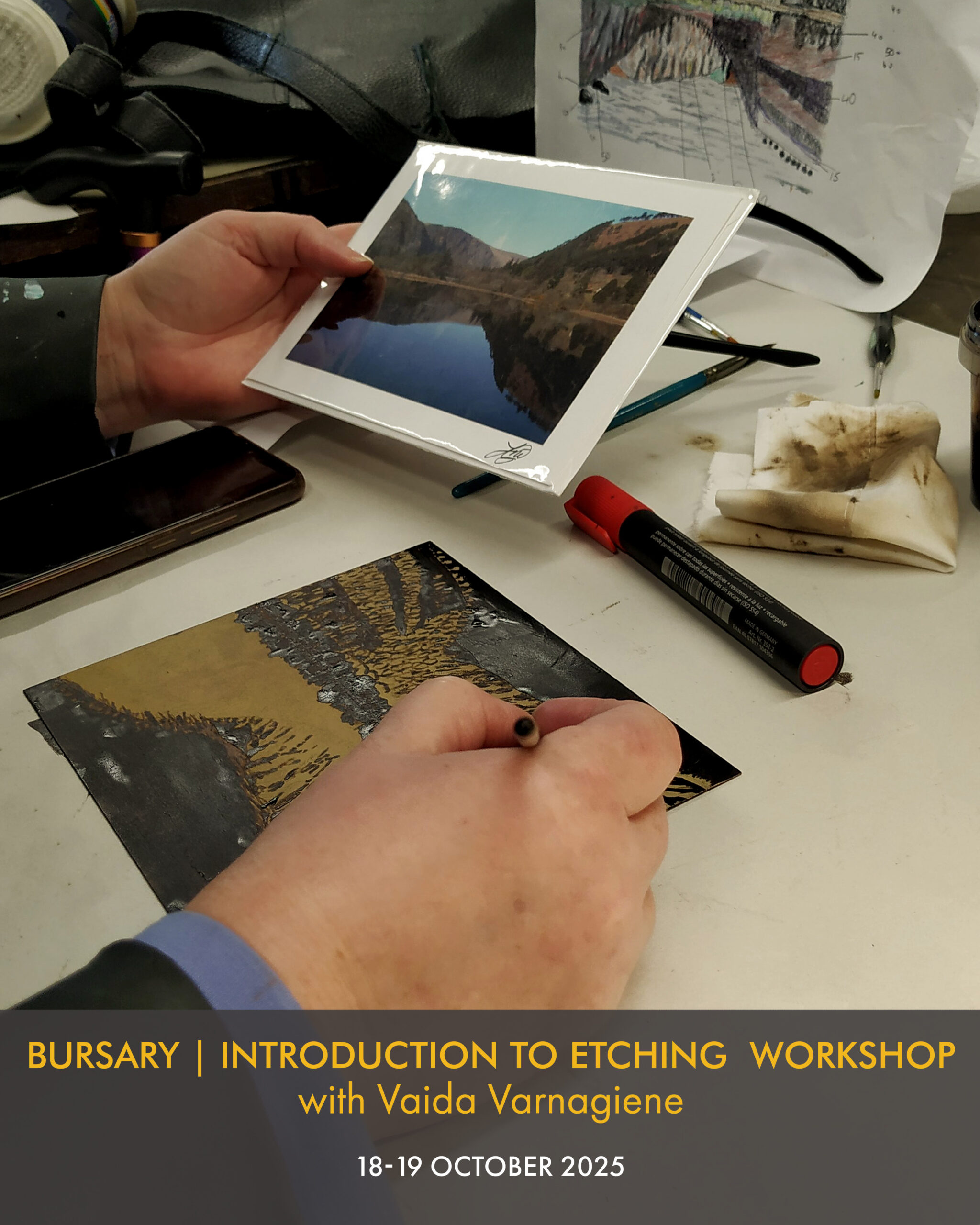 Workshop | Bursary Introduction to Etching with Vaida Varnagiene at Graphic Studio Dublin
